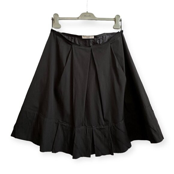 Prada A‎ line Black Cotton Skirt, Size 46 Italy/L, Never worn - Picture 1 of 12